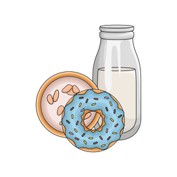 Milk and donut  Icon