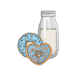 Milk and donut  Icon