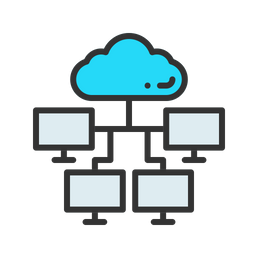 Cloud And Connected Computers  Icon