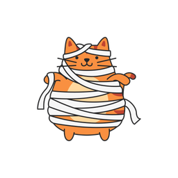 Cute orange cat with bandage  Icon