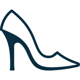 Zapatos de mujer con tacón de plumas azules  Icono
