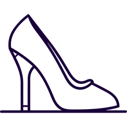 Zapatos de mujer con tacón de plumas negros  Icono