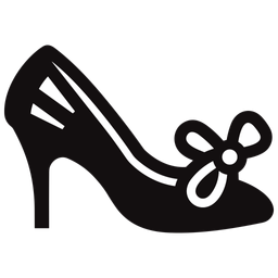 Black Bow-Back Pumps Shoes  Icon