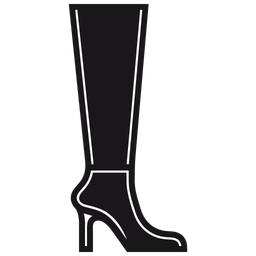 Black Thigh-High Boot Women's Shoes  Icon