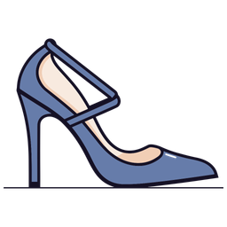 Zapatos de mujer con tacón destalonado azul  Icono