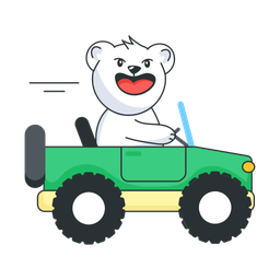 Bear Driving  Icon