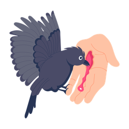 Bird Bites Bird Nibbling Crow Bite Icon