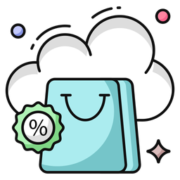 Cloud Shopping Discount  Icon