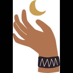 Hand and Moon Bohemian  Icon