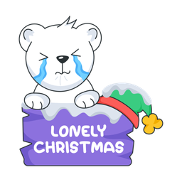Lonely Christmas Sad Bear Crying Bear Icône