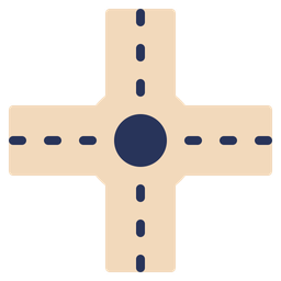 Four way intersection  Icon