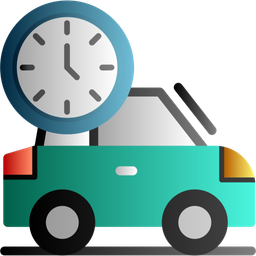 Car With Clock  Icon