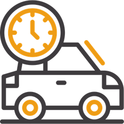 Car With Clock  Icon