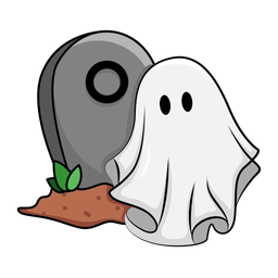 Ghost Ghost On Grave Halloween Icon