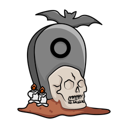 Grave Skull Halloween Icon