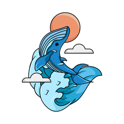 Whale in waves  Icon