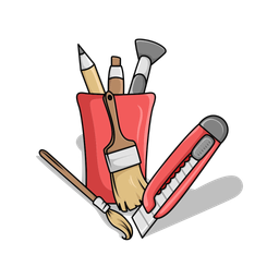 Cutter with stationery  Icon