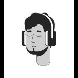 Bearded arab man wearing headphones  Icon