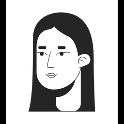 Asian long straight haired woman  Icon