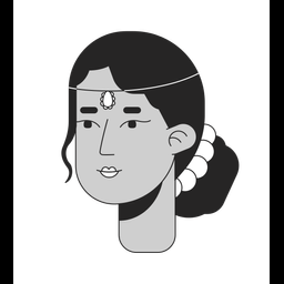 Adult indian woman with bun hairstyle  Icon