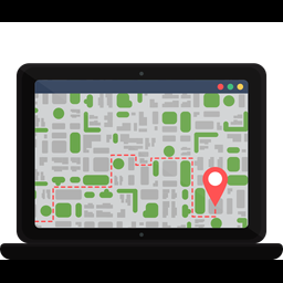 Location Pin on the Notebook Screen  Icon