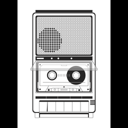 Cassette 80s audio equipment  Icon