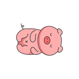 Pig sleeping doodle icon  Icon