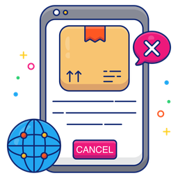 Cancelamento de pedido móvel  Ícone