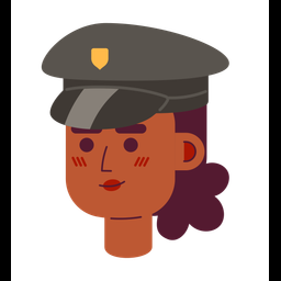 African american police officer woman  Icon