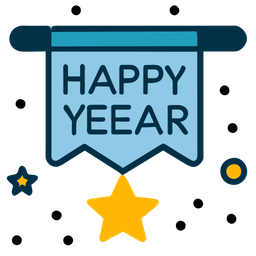 Happy New Year Banner  Icon