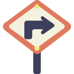 Go right road sign  Icon