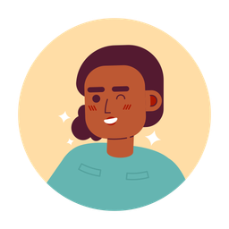 African american female winking expression  Icon