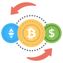 Intercambio de bitcoins  Icono