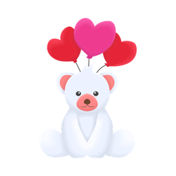 Cute bear with balloon  Icon