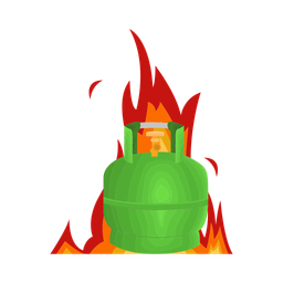 Burning gas cylinder  Icon