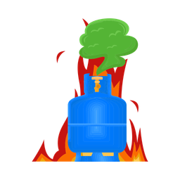 Burning gas cylinder  Icon