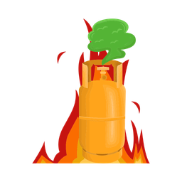 Burning gas cylinder  Icon