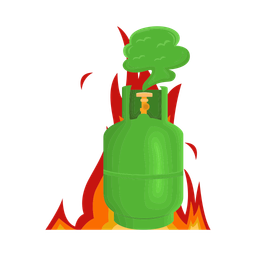 Burning gas cylinder  Icon