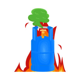 Burning gas cylinder  Icon