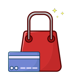 Shopping bag with credit card  Icon