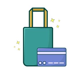 Shopping bag with credit card  Icon