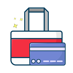 Shopping bag with credit card  Icon