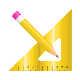 Angle ruler and pencil  Icon