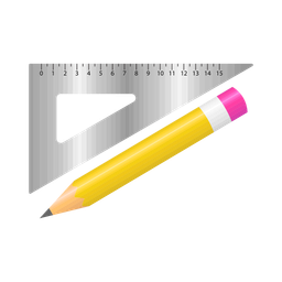 Angle ruler and pencil  Icon