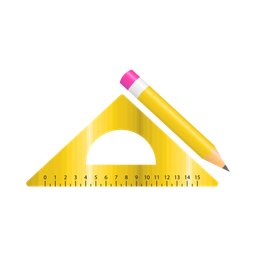 Angle ruler and pencil  Icon