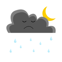 Black cloud rain  Icon