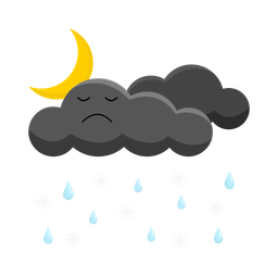 Black cloud rain  Icon