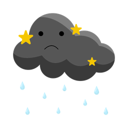 Black cloud rain  Icon