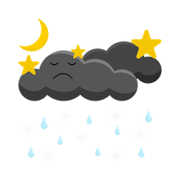 Black cloud rain  Icon