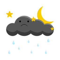 Black cloud rain  Icon